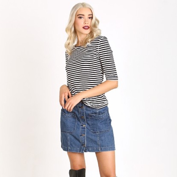 Free People Tops - Free People Leader Of The Pack Ivory Striped Top